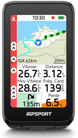 iGPSPORT BiNavi Air Compteur Velo sans Fil, 3 Tactile HD Navigation Vocale & Carte Prédiction de Virage sécurisée iClimb 3.0, 30h Compteur Velo GPS