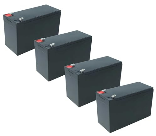 vhbw 4X Batterie de Bord Compatible avec volet Roulant Caravane, Bateau, Camping-Car (6Ah, 12V, AGM), 15,2 x 10 x 6,6 cm