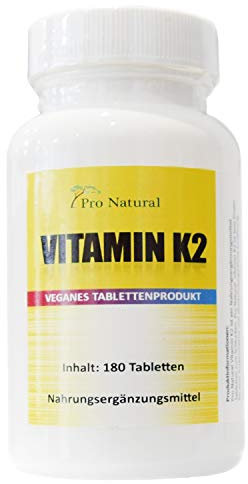 Vitamin K2-200µg – 180 Tabletten - Natürliches Menaquinon MK-7 für Vegetarier und Veganer geeignet