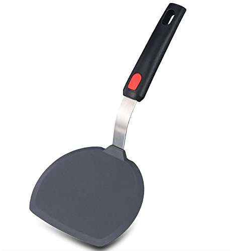 Tenta tenta kitchen Silicone Turner Wide Pancake Spatula Pizza Peel Kitchen Utensil Nonstick Cookware Safe Kitchen Flipper for Griddle Cooking and Baking- 600°F Heat-Resistant Rubber Egg Spatulas.