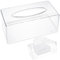INHEMING Acryl Taschentücher Box Spender Quadratisch Weiß, Transparent Acrylic Kosmetiktücher, Tissue Cover, Taschentuchspender für Schlafzimmer, Badezimmer, Wohnzimmer