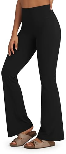 Promover Pantalones de Yoga para Mujer Pantalones Deportivos de Trabajo de Cintura Alta Bootcut con Bolsillos Bootleg Control de Barriga para Entrenamiento y Casual Jazz
