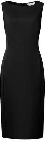 Hobemty Women's Sleeveless Sheath Dress Boat Neck Casual Office Pencil Dresses XX-Large Black