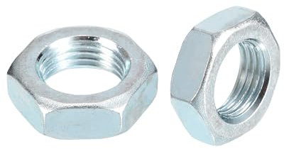 METALLIXITY Hex Nuts (M16x1.5mm) 10Pcs, Carbon Steel Metric Fine Thread Zinc Plated Hexagon Nut Hardware - for DIY Home Repair Machinery, Silver White