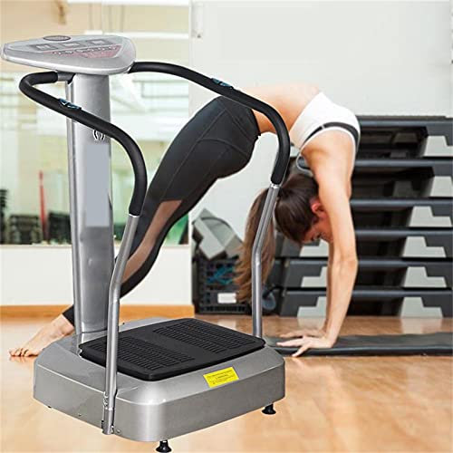 Placa vibratoria: placa vibratoria para gimnasio en casa y fitness. Entrenamiento en casa con 99 niveles de intensidad, bandas de resistencia con asa agregada, prueba de grasa, entrenador de entrenam