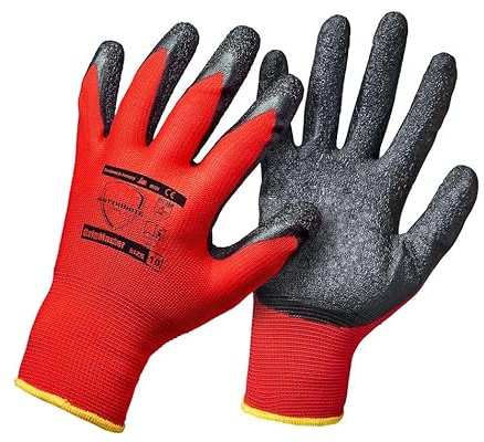 Arttribute GripMaster 12 Paar Gr. 7-11 Arbeitshandschuhe robust bequem Herren Damen Arbeitshandschuhe Gartenhandschuhe Mechaniker Handschuhe Montagehandschuhe Latex Beschichtung (11-XXL (12Paar))