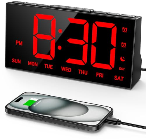 GOLOZA Digital Alarm Clocks Bedside, Digital Clock for Kids Adults Elderly