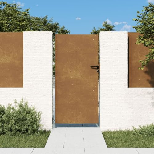 Hoodmeel Cancelli in Ferro, Cancello Giardino Esterno, Cancelletto Giardino, Cancelletto Pedonale, Cancello Giardino 85x175 cm in Acciaio Corten