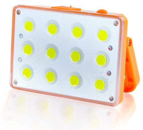 Faro LED Ricaricabile, Faretto LED Portatile USB Luce da Lavoro con Pannello Solare 4 Modalità IP42 Impermeabile Lampada da Lavoro per Campeggio Garage Cantiere Manutenzione Tenda Pesca Emergenza