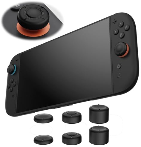 6 Stück Joystick Kappen Kompatibel mit Switch 2, rutschfeste Daumensticks aus Silikon in Schwarz, Joystick Abdeckungen in 3 Größen, Schutzkappen für Controller, Konsolen-Zubehör für Gamer