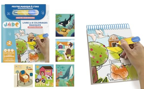 J.A.D.E - Livre de Coloriage Magique à l'eau - Loisir Créatif - 030641 - - Voyage - Jeu pour Enfant - Réutilisable - sans Taches - Design Français - À Partir de 2 Ans