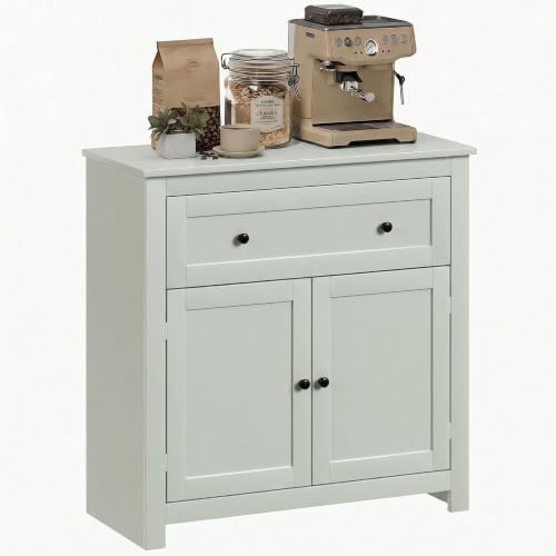 HOMCOM Sideboard Storage Cabinet with Drawer and Double Doors Green | Modern Kitchen Cupboard, Adjustable Shelf, Sideboard for Living Room, Dining Room, Hallway