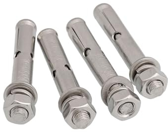 Plugg 10 mm 1/5 stycken M6 M8 M10 M12 316 A4 rostfritt stål sexkant expansionsskruvhylsa betongankarbultar (5 st, M6 x 60)