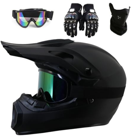 Full Face Motocross Helmet with Goggles Mask Gloves