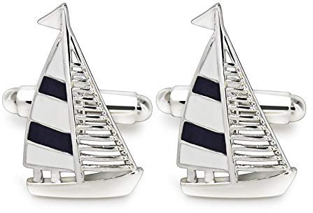 Mr.Van Manschettenknöpfe Herren, Nautisch Segelboot Klassische Mode Modern Streifen Cufflinks für Geschäftliche Anlässe Hochzeit