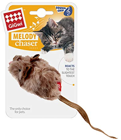 Vealind Melody Chaser Pet Mouse Interactive Cat Toy Plush Toys for Dogs and Cats (Mouse)
