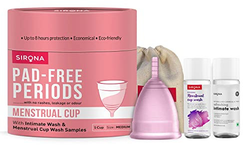 Sirona Reusable Menstrual Cup Large | Reusable Period Cup | Tampon and Pad Alternative | Heavy Flow