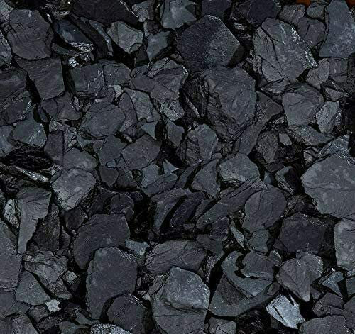 Sassi ciottoli colorati Nero Ardesia 30-80 mm decorazione giardino pietre colorate 10 kg Vivaio di Castelletto