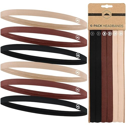 Tough Headwear Thin Elastic Headbands - Sports Headbands for Women & Men - Mens Workout Headband - Running or Soccer Headband