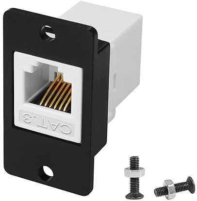 QIANRENON Adattatore di Linea Telefonica RJ12 6P6C - Connettore Femmina a Femmina Rettangolare a Montaggio Fisso - Per Modem, Telefono, Comunicazione Vocale