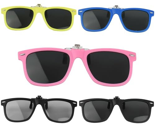 Tizund Kids Polarized Clip-on Sonnenbrille, Polarisierte Kinder Junior, UV-Schutz Sonnenbrille für Jungen Mädchen Strand Schule Shopping Party-5 Farben Rahmen