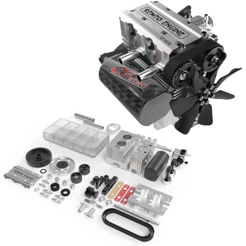APAP SEMTO ENGINE ST-NF2 Motor Modell-Bausatz, 7.0cc Mini-Reihenmotor Zweizylinder-Viertakt Luftgekühlt Nitro Verbrennungsmotor Modell-Bausatz