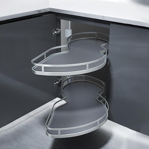 IUPPA Meuble d'angle de cuisine carrousel - Étagère de rangement extractible pour bols à épices - Chaque plateau se balance indépendamment en hauteur - Ouverture à droite - 800 mm