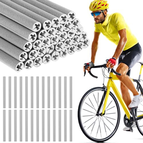 Abeillo 36 Stück Speichenreflektoren Fahrrad,360° Sichtbarkeit Reflektoren Fahrrad,Speichenreflektoren für Gängigen Speichenräder,Fahrrad-Reflektor für Nachtfahrten,Einfache Installation(Silber)