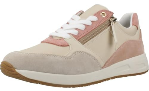 Geox Women's D BULMYA B Sneaker, Papyrus/Lt Taupe, 6 UK