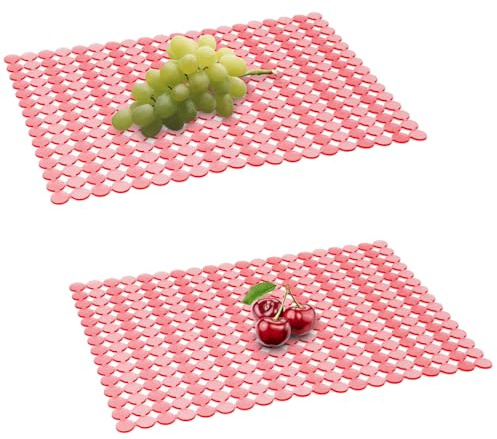 Qulable Paquete de 2 alfombrillas para fregadero de cocina de acero inoxidable/cerámica, protectores ecológicos de PVC para la parte inferior del fregadero de cocina, ajustable, drenaje rápido, diseño