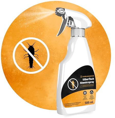 Spray repellente per pesciolini d'argento - 500 ml - Protezione con estratto di eucalipto e crisantemo - Agente contro i pesciolini d'argento