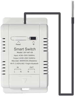 Okeeyseda Smart Temperature Switch WiFi 20A with Temperature Sensor Real-Time Temperature Monitoring for Fish Tank Room