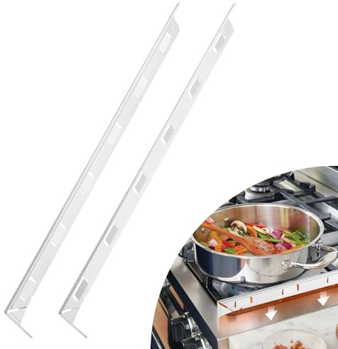 sourcing map 2 Packs Stove Gap Covers, Aluminum Stove Gap Filler Range Trim Kit, Heat Resistant and Easy to Clean Stove Guard 23.6Inch Length for Kitchen Countertop (0.3Inch, Silver)