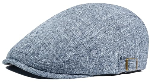 PivotWing Casquette Homme Chapeau Homme Léger Respirant Beret Doux Lin Casquette Beret Réglable Extérieur Casquettes Souples Quotidien Décontracté Bleu One Size