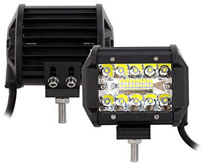 Willpower 1pc 10cm 4 Pollici 60W Faro da Lavoro LED 12V 24V Faretti LED Impermeabile IP67 Spot Fendinebbia Barra Luci per Fuoristrada Auto Trattore Camion Auto 4x4 Barca ATV