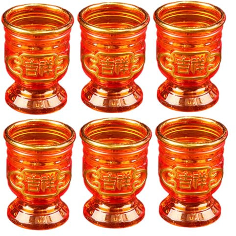 DEARMAMY 6piezas Copa Para Ofrenda Budista Copa De Ofrenda Exquisita Para Escritorio De Adoración Decorativa Para Salón