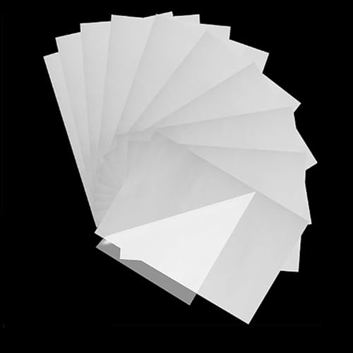 Pack of 10 Double-Sided Adhesive Film, Iron-On Patches, Transparent Ironing Fleece, Adhesive on Both Sides, Fabric, Fusible Inerfacing for Denim Patches, T-Shirt Package, Appliqués, Textiles