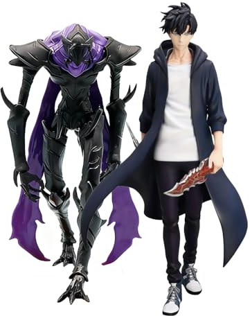 DEXSHUN Sung Jin Woo Figurine Anime Figures Sung Jin Woo/Igris/Beru Statue Modèle en PVC Figurine d'action Anime Décoration Pièce de collection Cadeau 20 cm