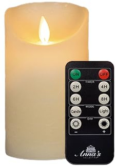 Vela LED grande marfil marfil diámetro 10 cm x 15 cm altura – 2 pilas necesarias velas LED con efecto parpadeante y temporizador sin llama – Vela LED grande para iluminación navideña