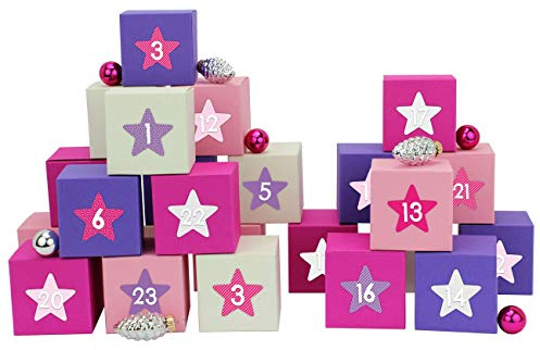 24 cajas de calendario de Adviento - con pegatinas de números para rellenar tú mismo - 24 cajas de colores para colocar y rellenar - 24 cajas - por Papierdrachen