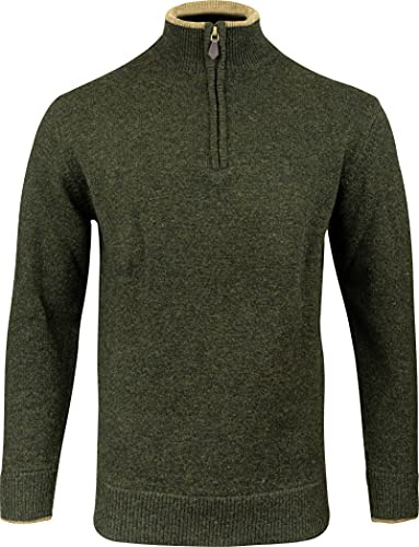 Jack PYKE Askcombe 100% lammull långärmad dragkedja stickad jumper pullover