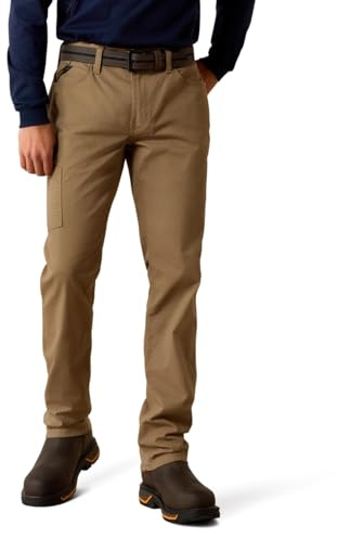 ARIAT Men's Rebar M4 Low Rise DuraStretch Made Tough Stackable Straight Leg Pant Field Khaki
