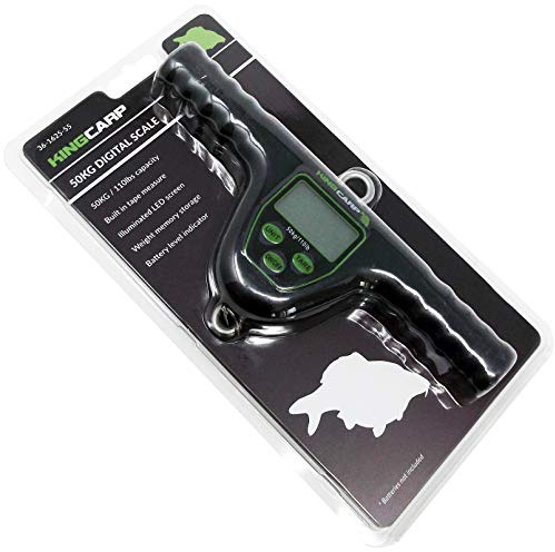 KING CARP - Digital T- Bar Weighing Scales Set Multi Function Electronic Dual Display kg/lbs T - Scales Set - Heavy Duty For Weighing Carp Specimen Fish up to 50kg 110lbs [36-1625-55]