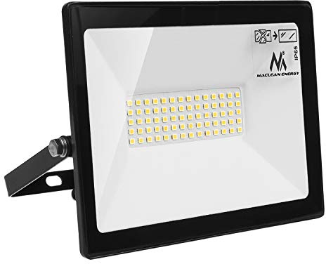 Maclean MCE550 WW LED Flutlicht Strahler LED Fluter IP65 Wasserdicht Scheinwerfer Außenbeleuchtung Licht Slim Premium 4000lm (Warmweiß 3000K, 50W) …