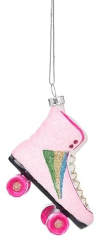 Sass & Belle Retro Rollerskate Shaped Bauble Pink