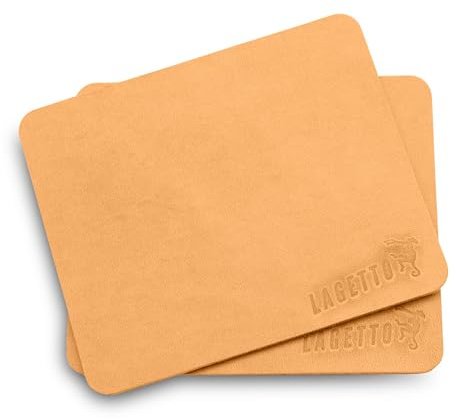 LAGETTO Leder Griffpolster Griffpads Grip Pads für Fitness & Kraftsport 2er Set - ersetzt Handschuhe bei Klimmzug & Hantel