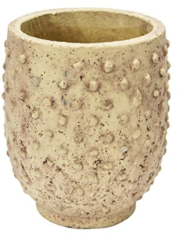 Creative Co-op Planter Pot, 52% Sand, 48% Cement, Beige, 8 L x 8 W x 9 H