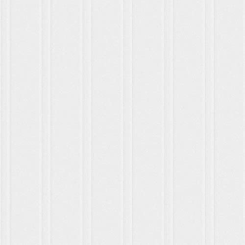 ReWallpaper Papier Peint Rayure Blanc Papier Peint Adhesif Mural Chambre Salon Papier Peint Autocollant Couleur Unie Minimaliste Papier Adhesif Pour Meuble Salle de Bain Armoire Cuisine Imperméable