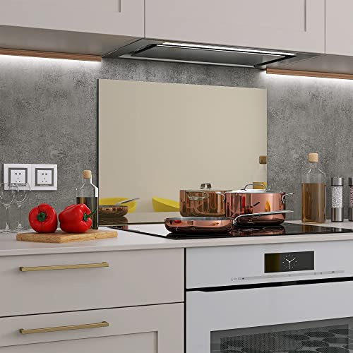 BELOFAY 6mm Bronze Tempered Glass Mirror Splashback for Kitchen, Toughened Glass Mirror Heat Resistant Splashbacks for Cookers with Glue (60X70cm)