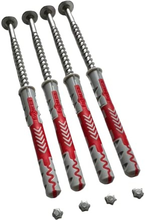 INKgrafiX® 4 Sicherheitsschrauben Einbruch Schutz Gitter 6x80 FISCHER+SPAX - Edelqualität mit Schlagsternen - IG600823 - Werkzeug Schrauben Sicherheit Dübel Fenstergitter